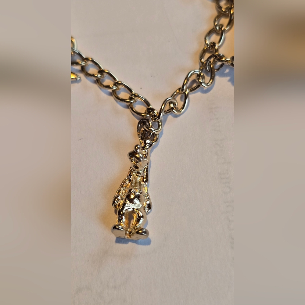 Vintage Walt Disney Charm Bracelet Mickey Minnie Goofy Dumbo Tinkerbell Donald - Picture 6 of 15